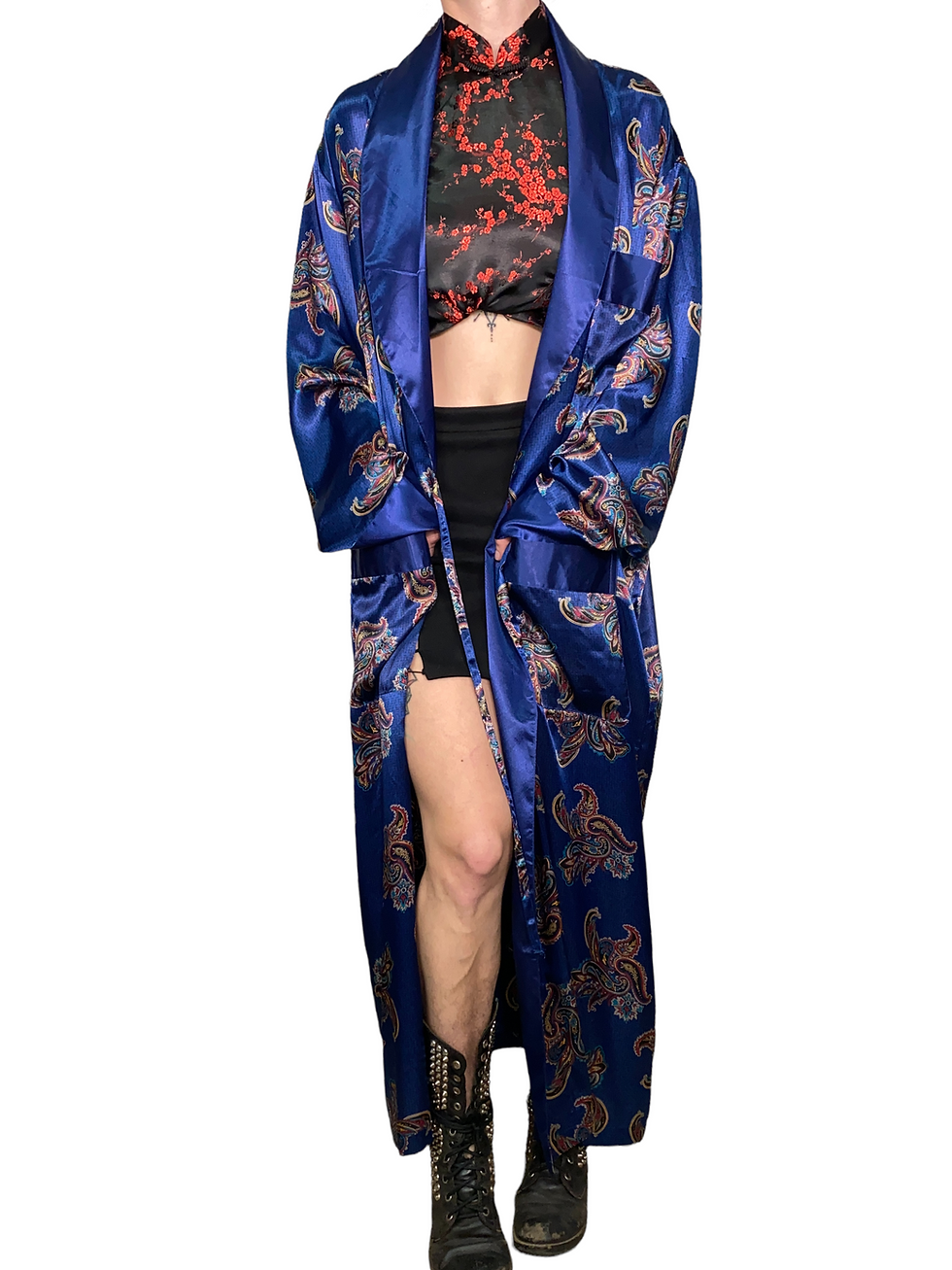 Thumbnail: OOAK Silky Paisley Tipper ❓ Robe  - OSFM