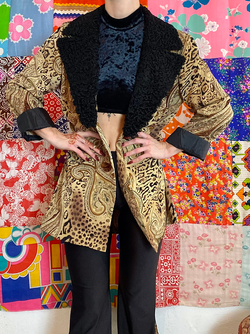 Thumbnail: OOAK Paisley Animal Floof Blazer - M