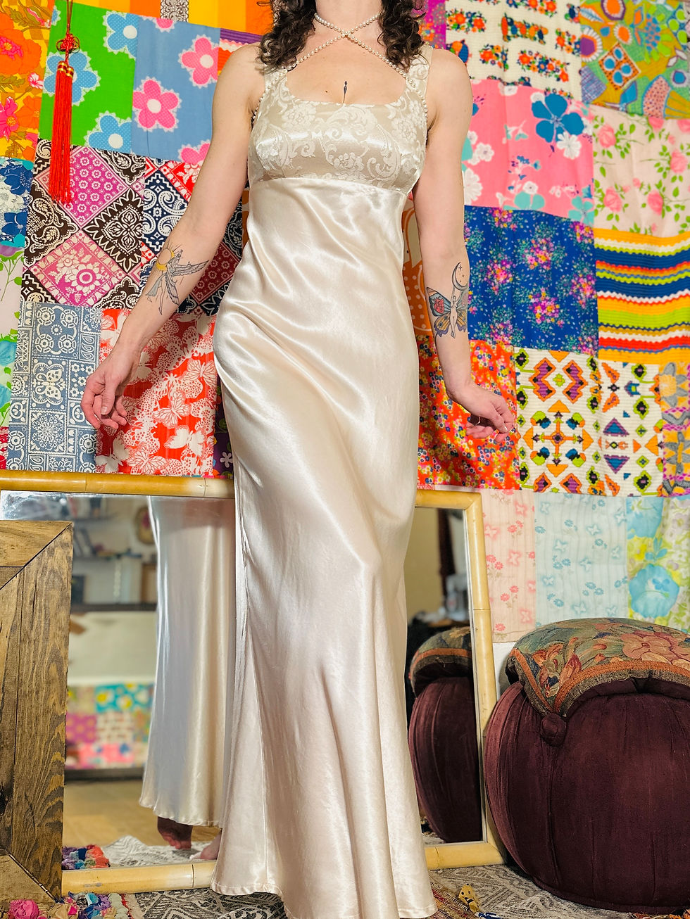 Thumbnail: Y2K Minimal Satin Gown - S/M