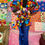 Thumbnail: 90s Bold Silk Leaf Pattern Blazer - L/2X