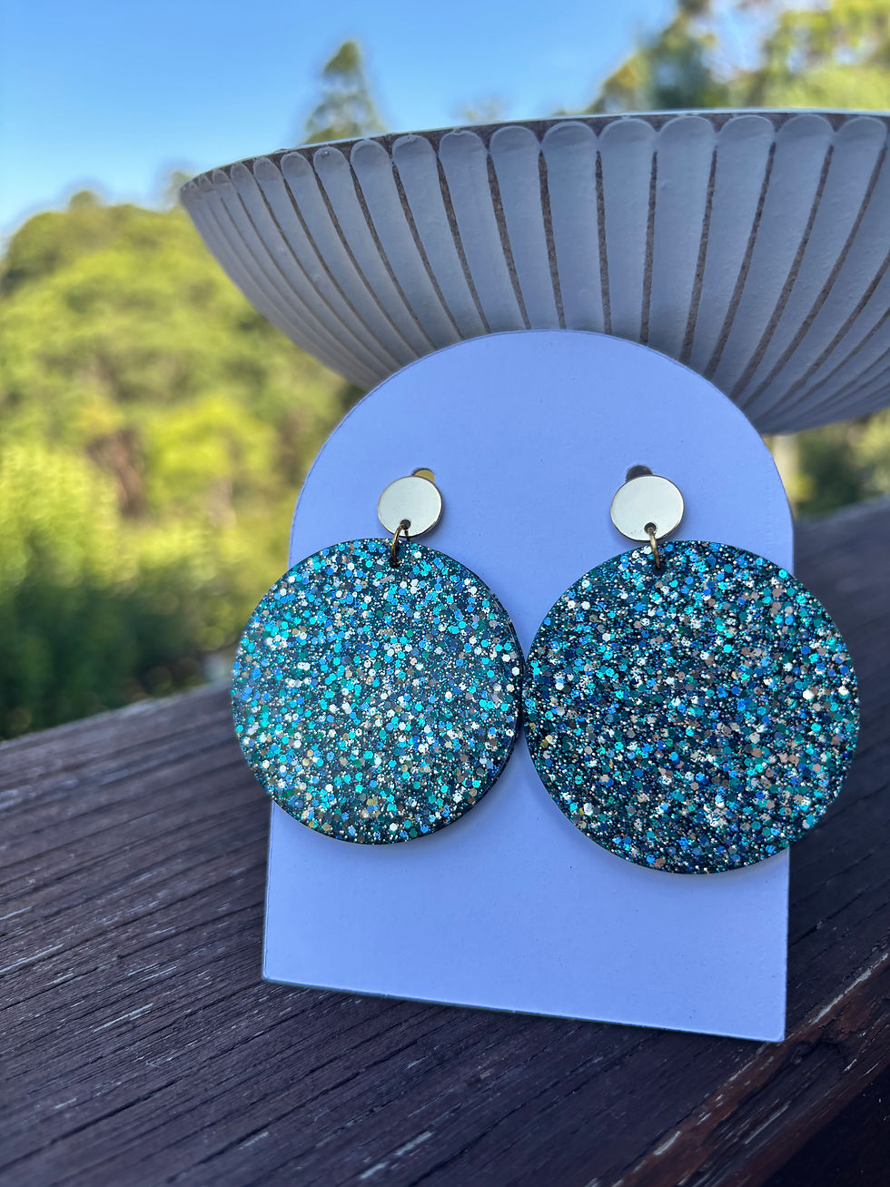 🌊 Ocean Sparkle Round Earrings