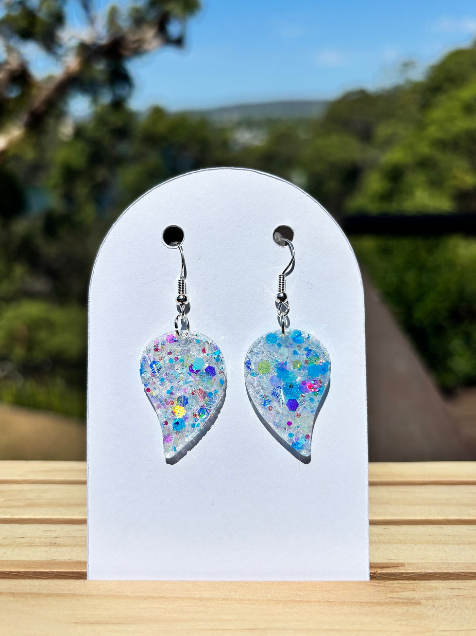 đ Confetti Teardrop Resin Earrings Fun ⢠Sparkly ⢠One-of-a-Kind