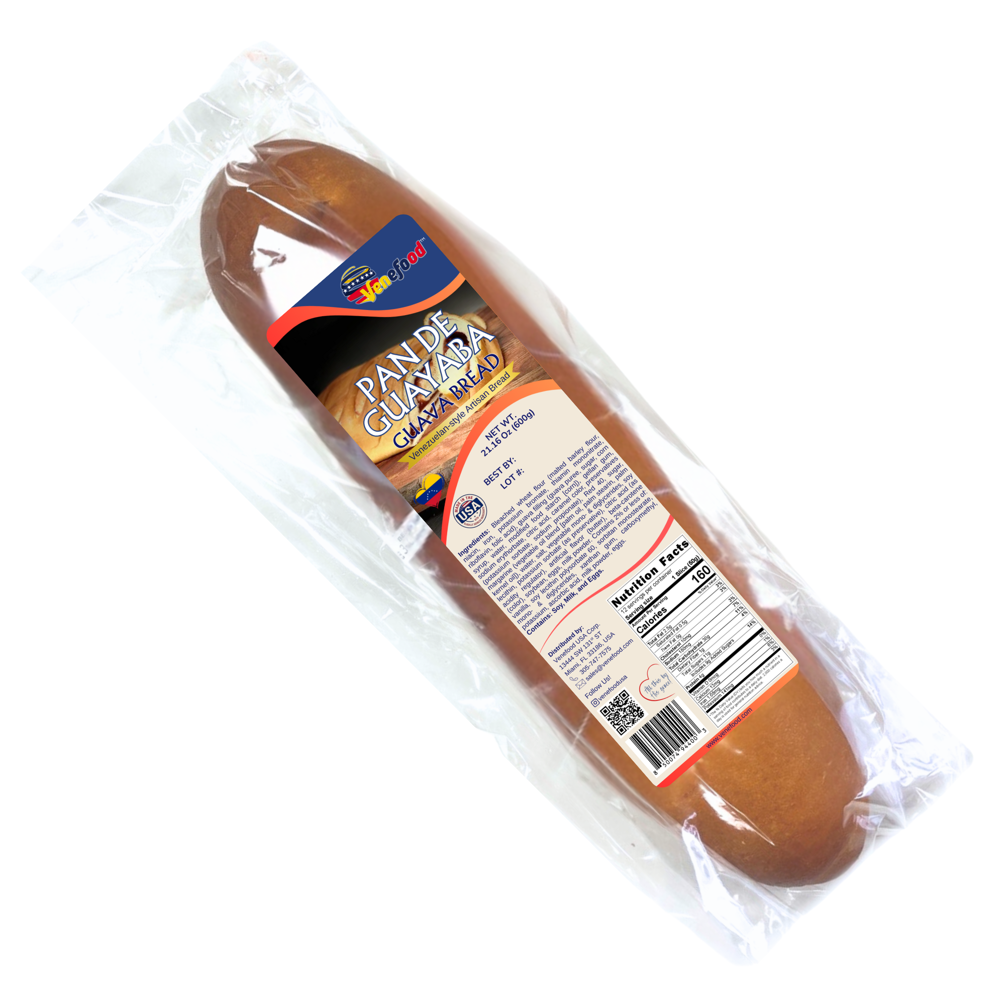 Venefood Pan de Guayaba (Guava Bread) - 600g