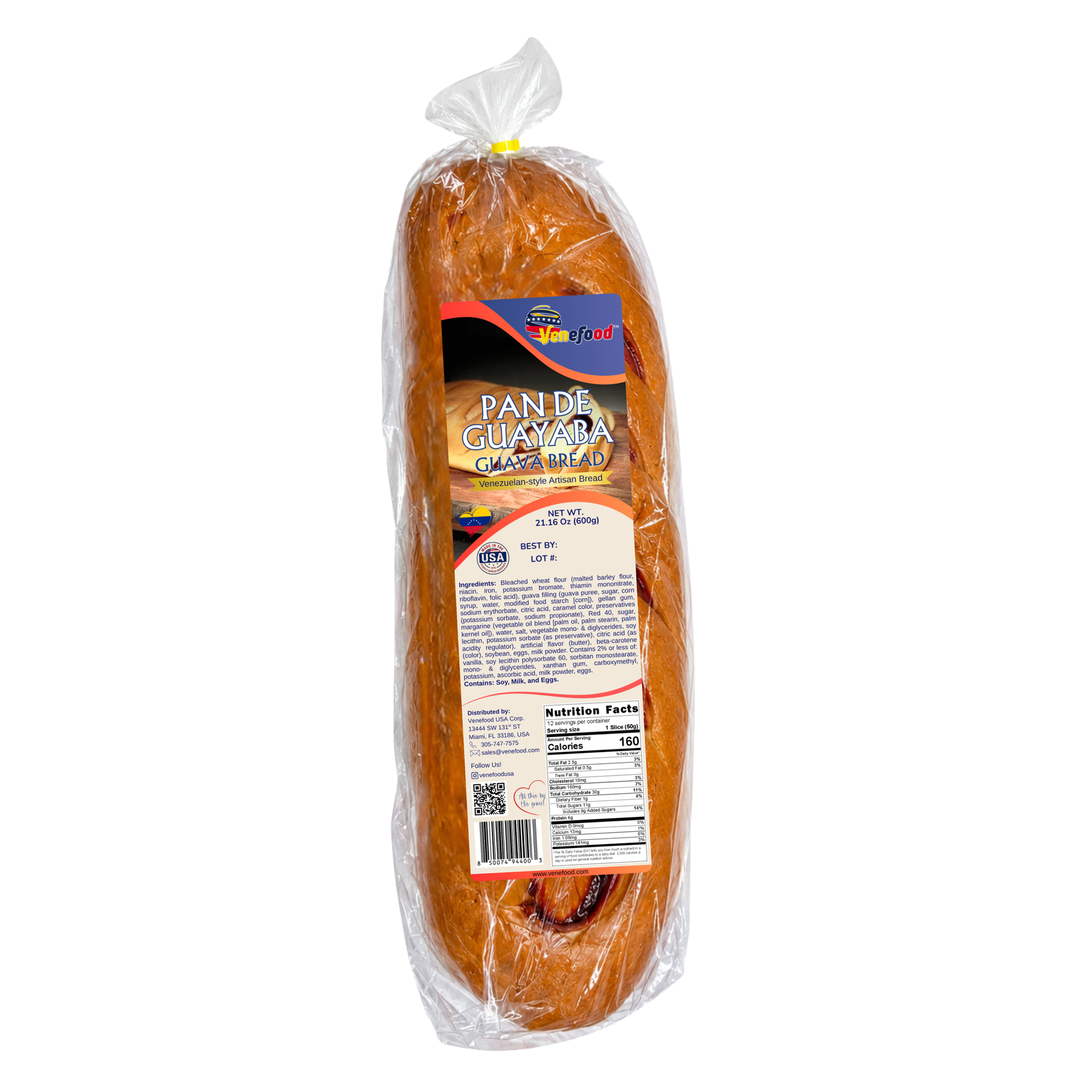 Venefood Pan de Guayaba (Guava Bread) - 600g
