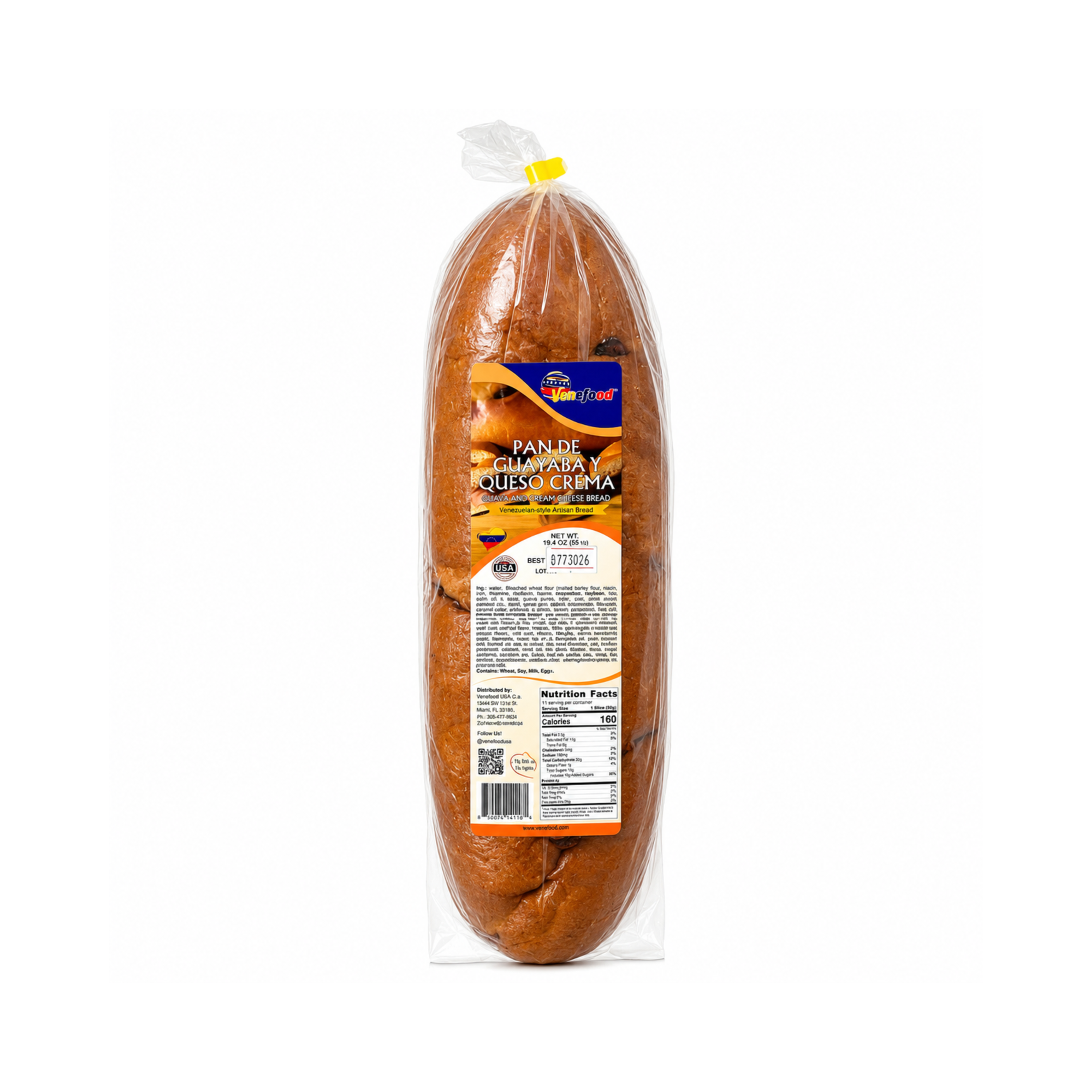 Venefood Pan de Guayaba y Queso Crema (Guava & Cream Cheese Filled Bread) - 550g