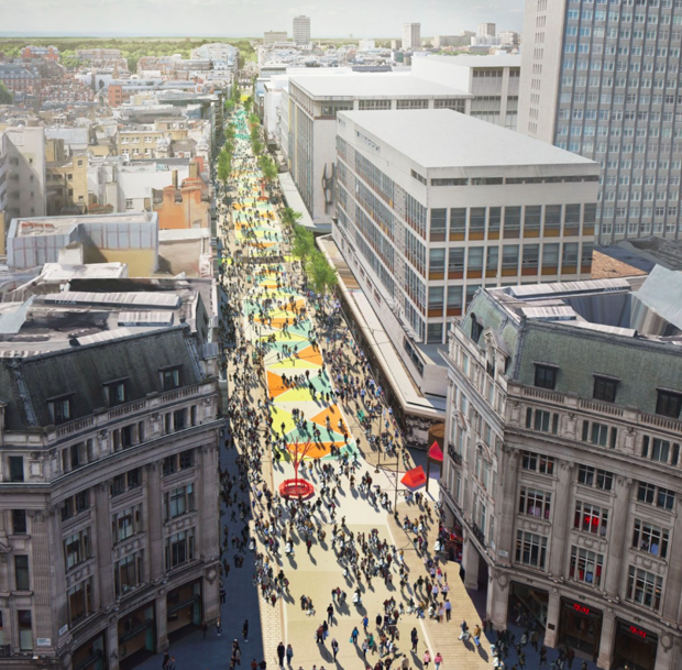 How Oxford Street might look after pedestrianisation.