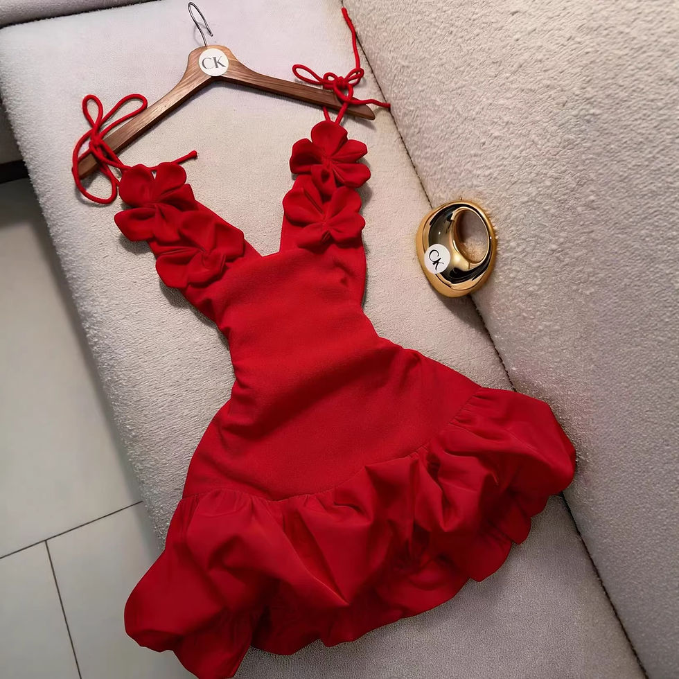 Thumbnail: Floral Strap Holiday Dress