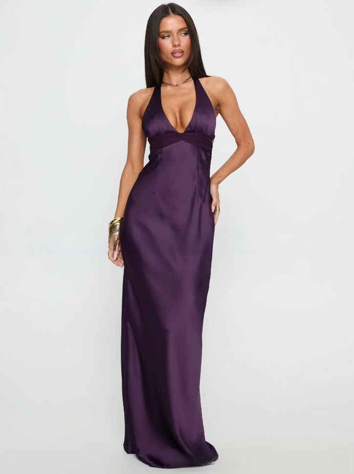 Thumbnail: Slim Fit Deep V-Neck Dress