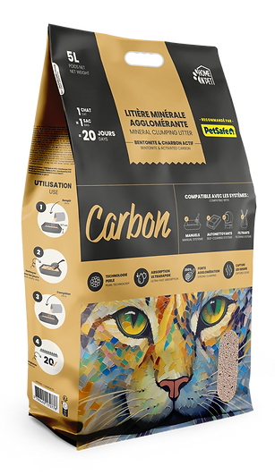 Sac litière minérale agglomérante Carbon