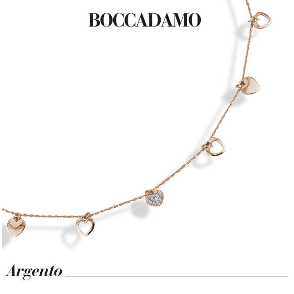 BOCCADAMO Collana placcata oro giallo con cuori pendenti GGR064D