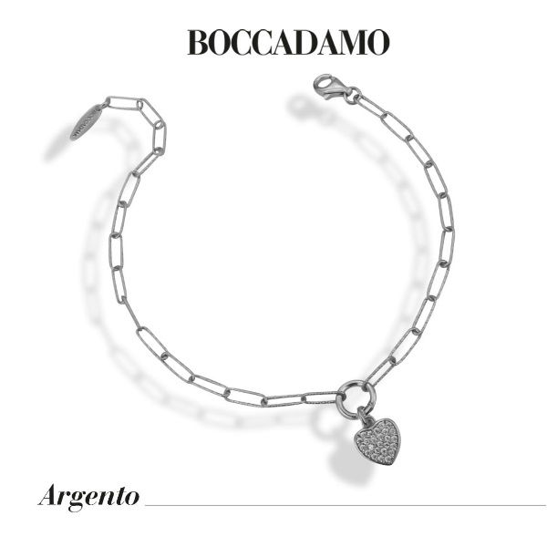 BOCCADAMO Bracciale con charm cuore di zirconi GBR065