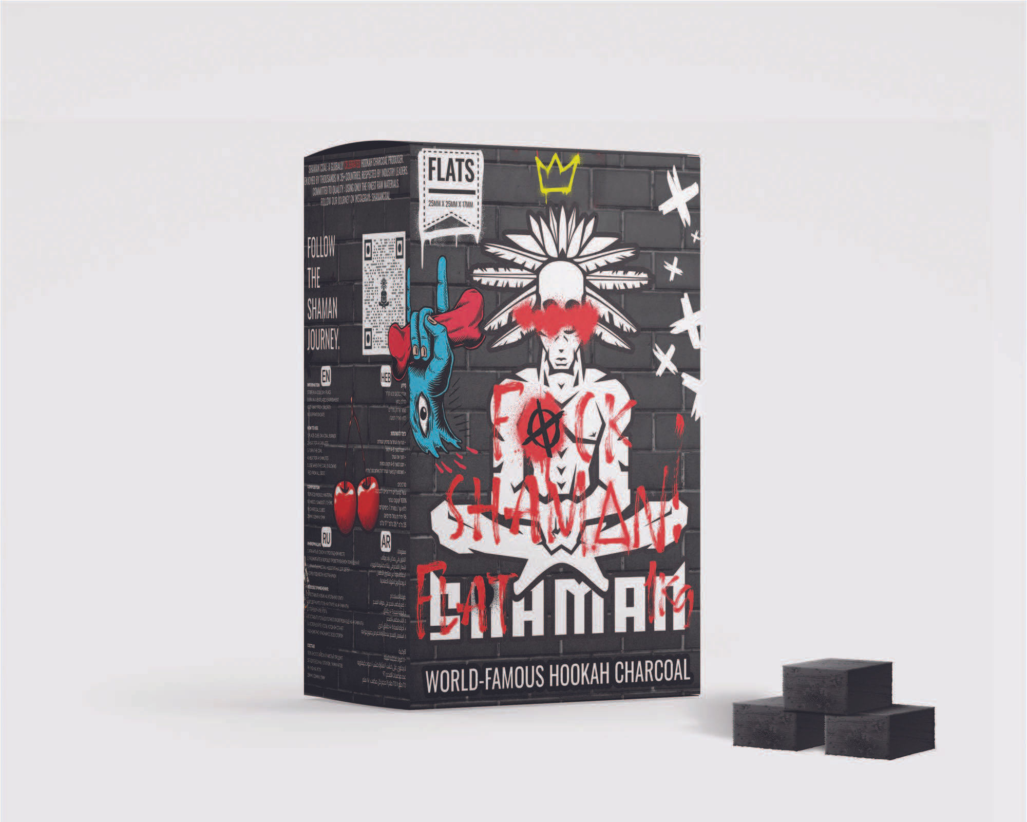 גחלים טבעיים SHAMAN 25MM - גחלים שטוחים