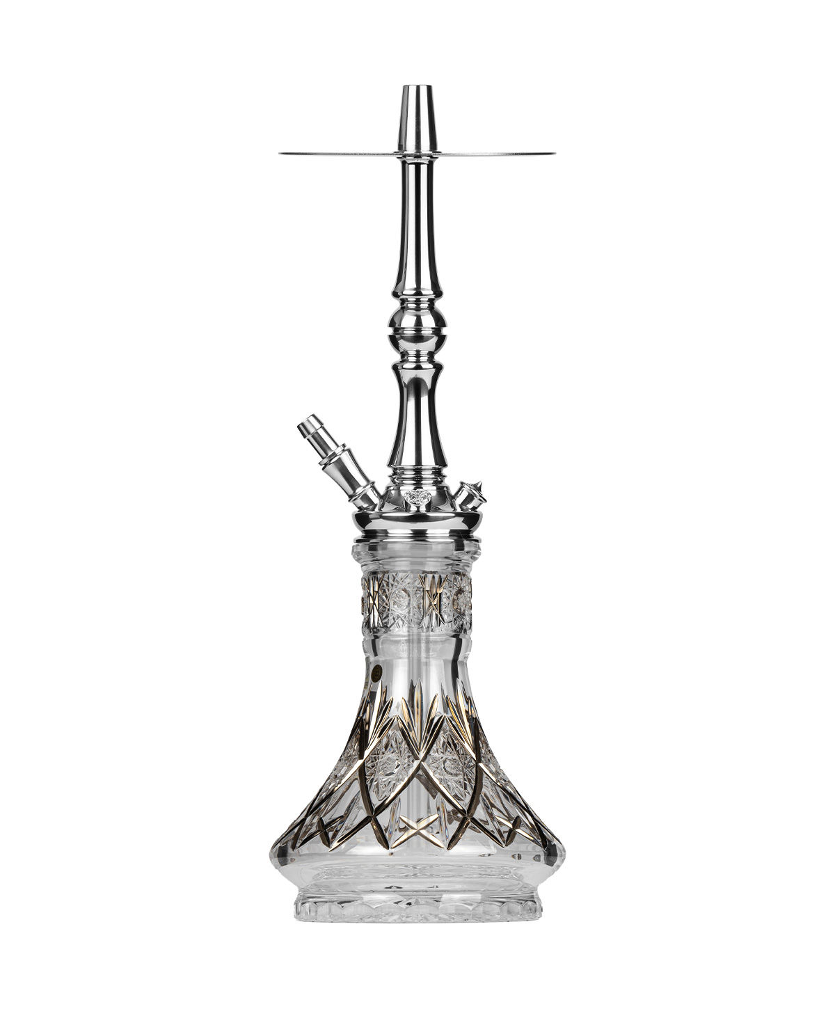 נרגילה גרמנית מסורתית טראדי דגם MOZE Tradi M Silver – Caesar Crystal Zahir