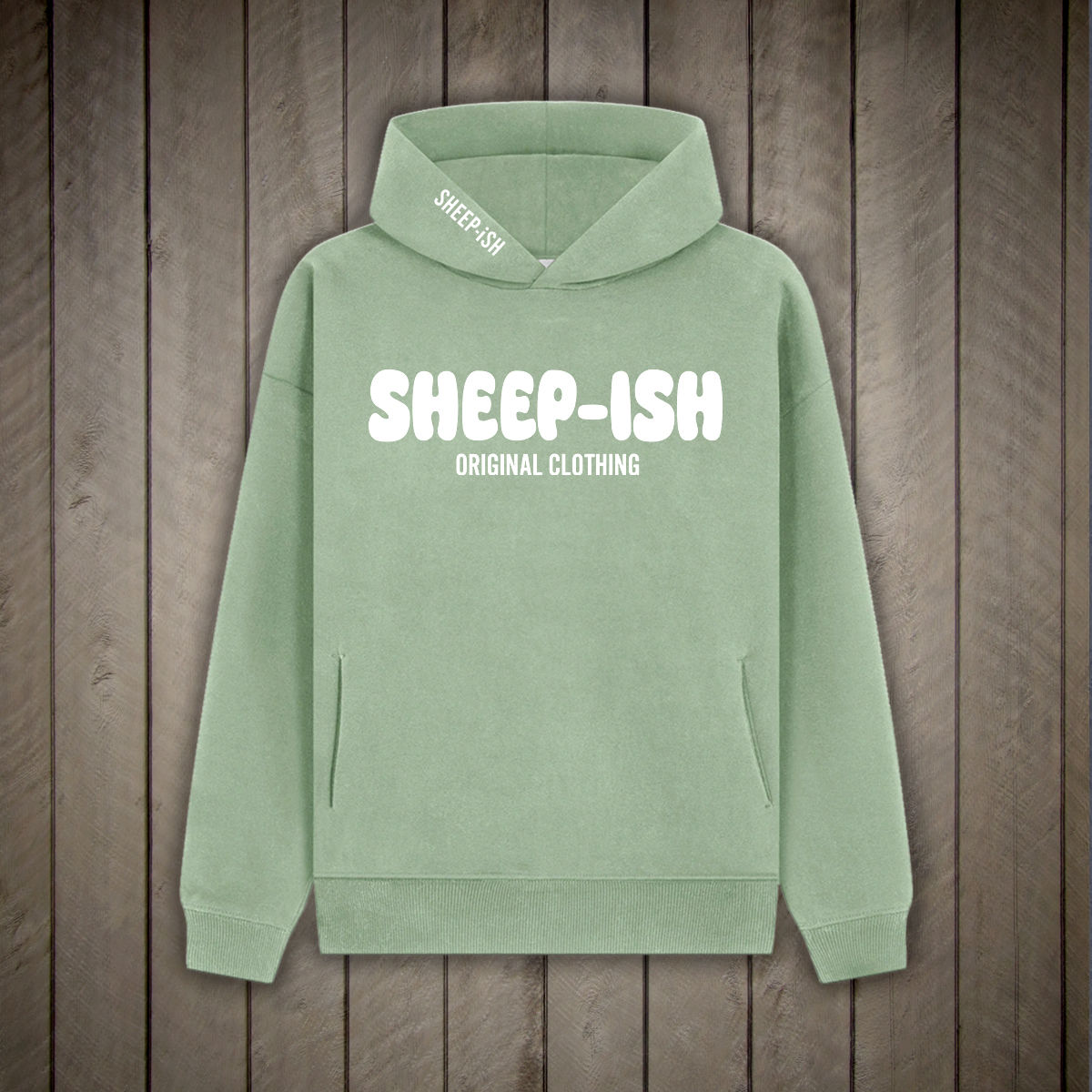 Sheep-ish Clothing, Relaxed Fit Sage Green Hoodie