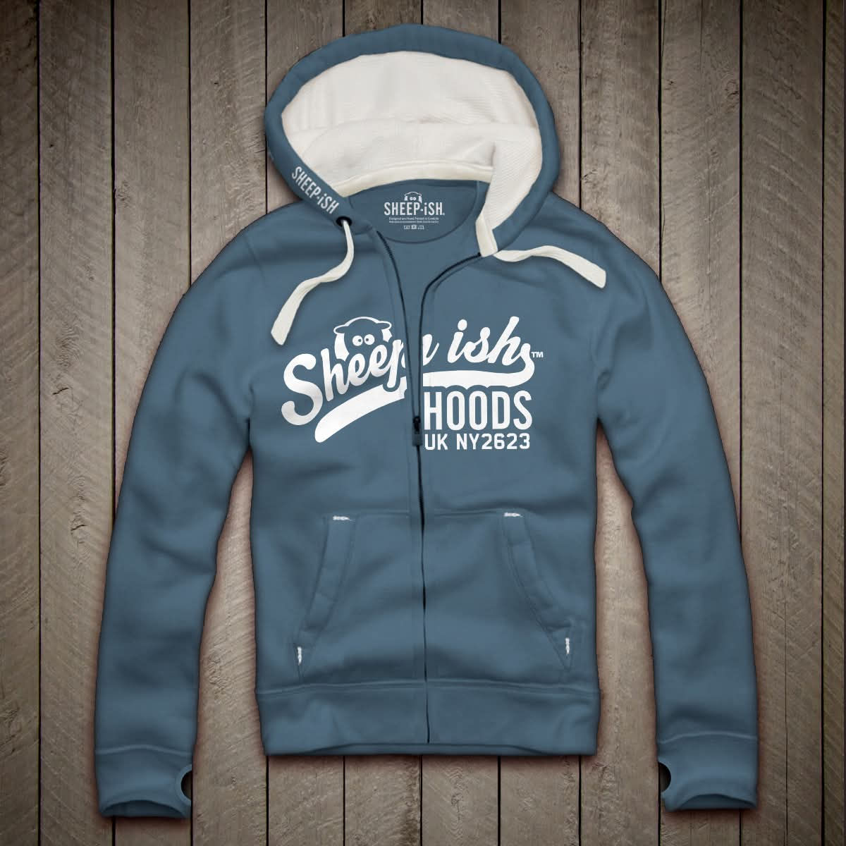 SheepIsh Hoods, Ocean Blue Zip Hoodie