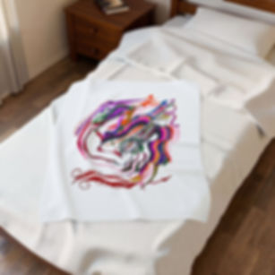 Velveteen Plush Blanket — Colorful Guitarist Art Throw for Music Lovers