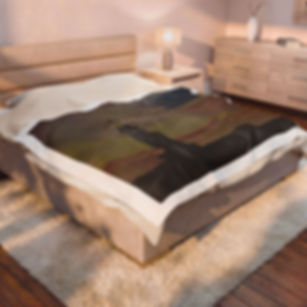 Lighthouse Sunset Velveteen Plush Blanket — Cozy Nautical Throw