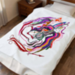 Velveteen Plush Blanket — Colorful Guitarist Art Throw for Music Lovers