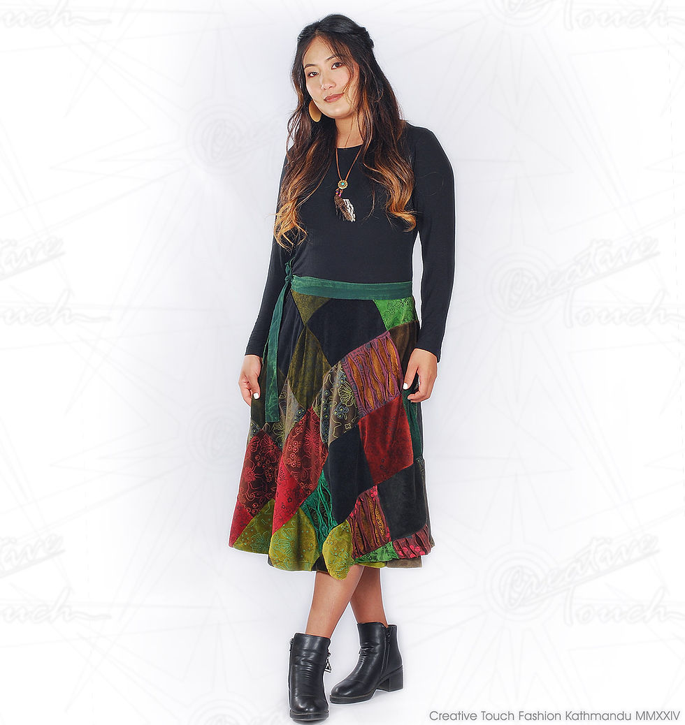 Celestina Upcyled Boho Wrap Skirt WSK4345
