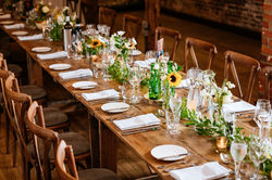 Wasing Park sunflower and foliage tablescape
