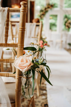 Pastel Aisle Flowers at Cantley House