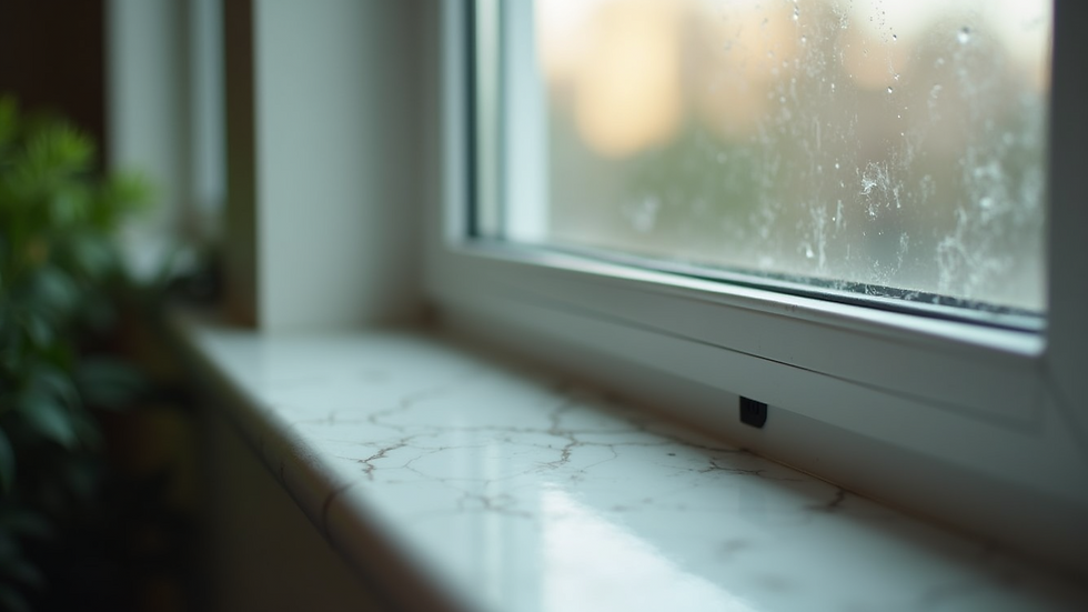 Close-up view of a sealed window frame preventing pest entry