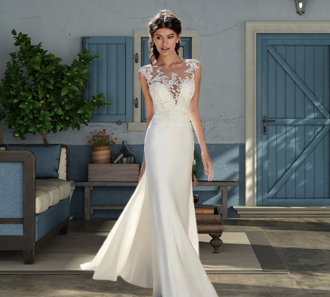 NOVIA PENÉLOPE | Traje de novia low cost en liquidación para boda romántica