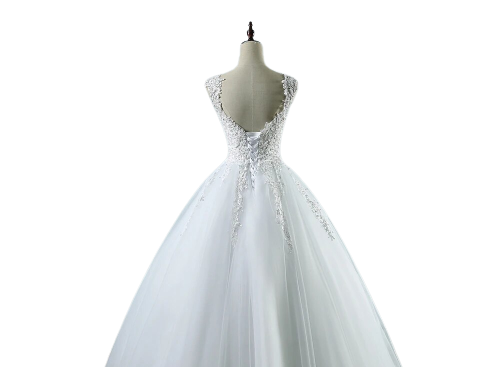 Miniatura: NOVIA DONCELLA | Vestido de novia clásico de corte cenicienta para boda vintage