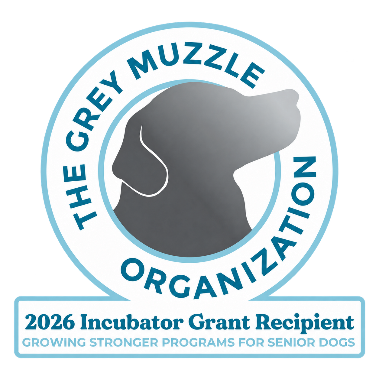 The Grey Muzzle Organization — 2026 Incubator Grant Recipient. Growing Stronger Programs for Senior Dogs.