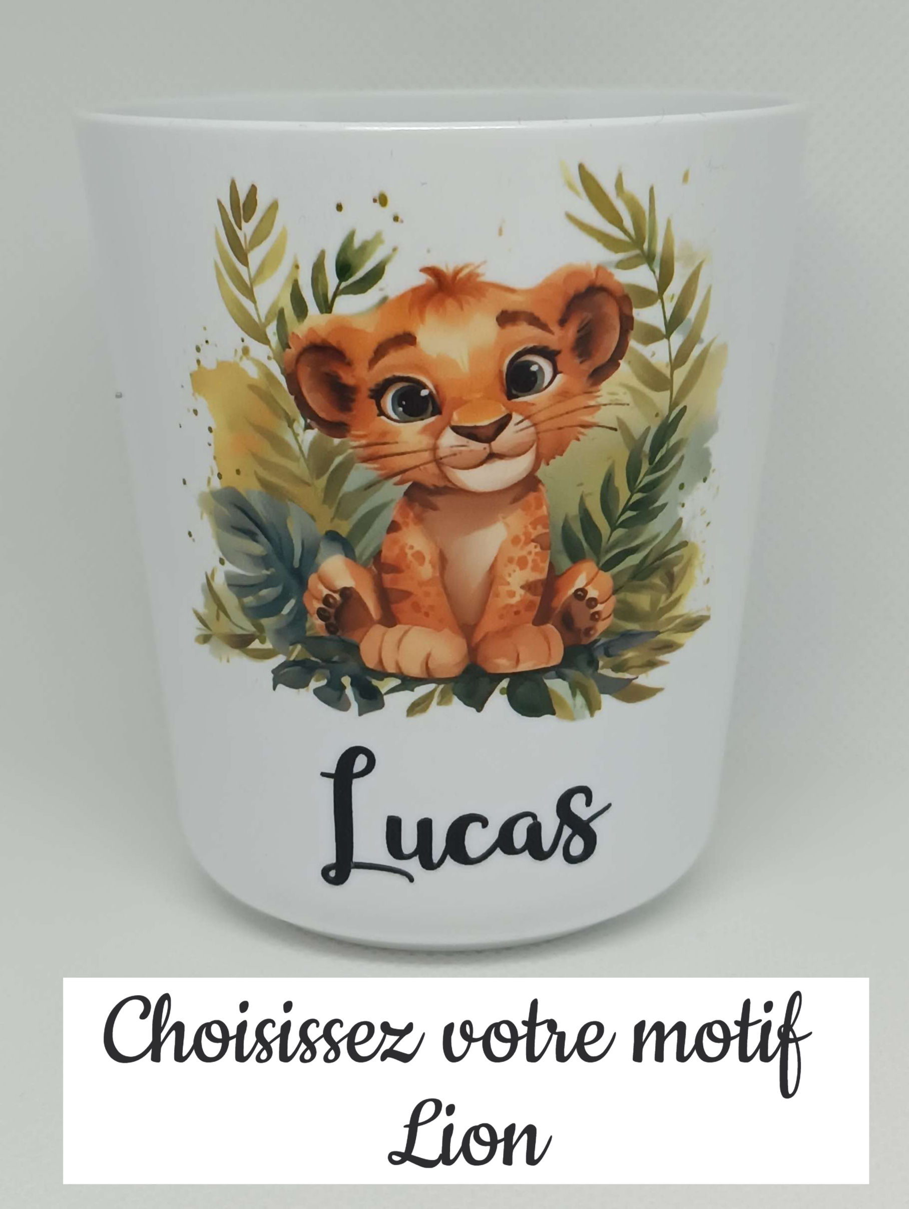 Gobelet prénom - Lion