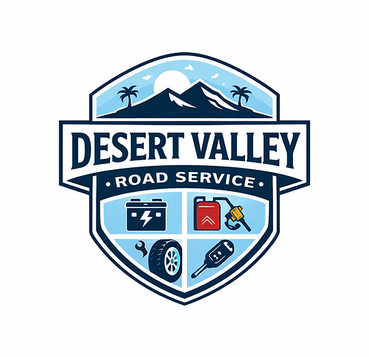 Desert Valley Road Service logo with service images