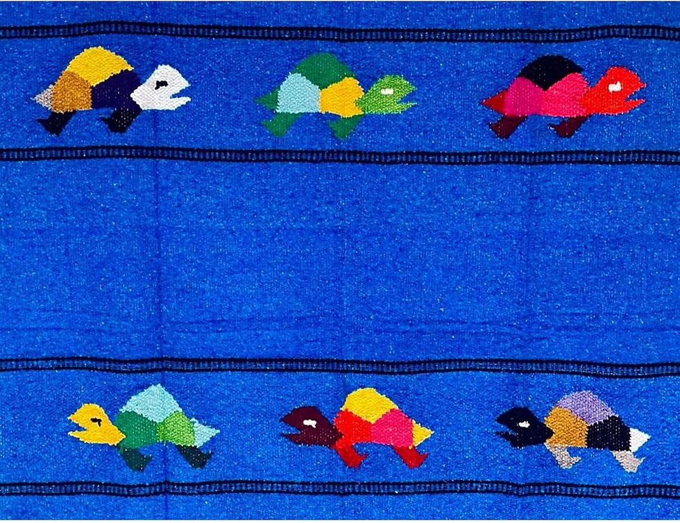 Thumbnail: Sea Turtle Mexican Blanket Blue