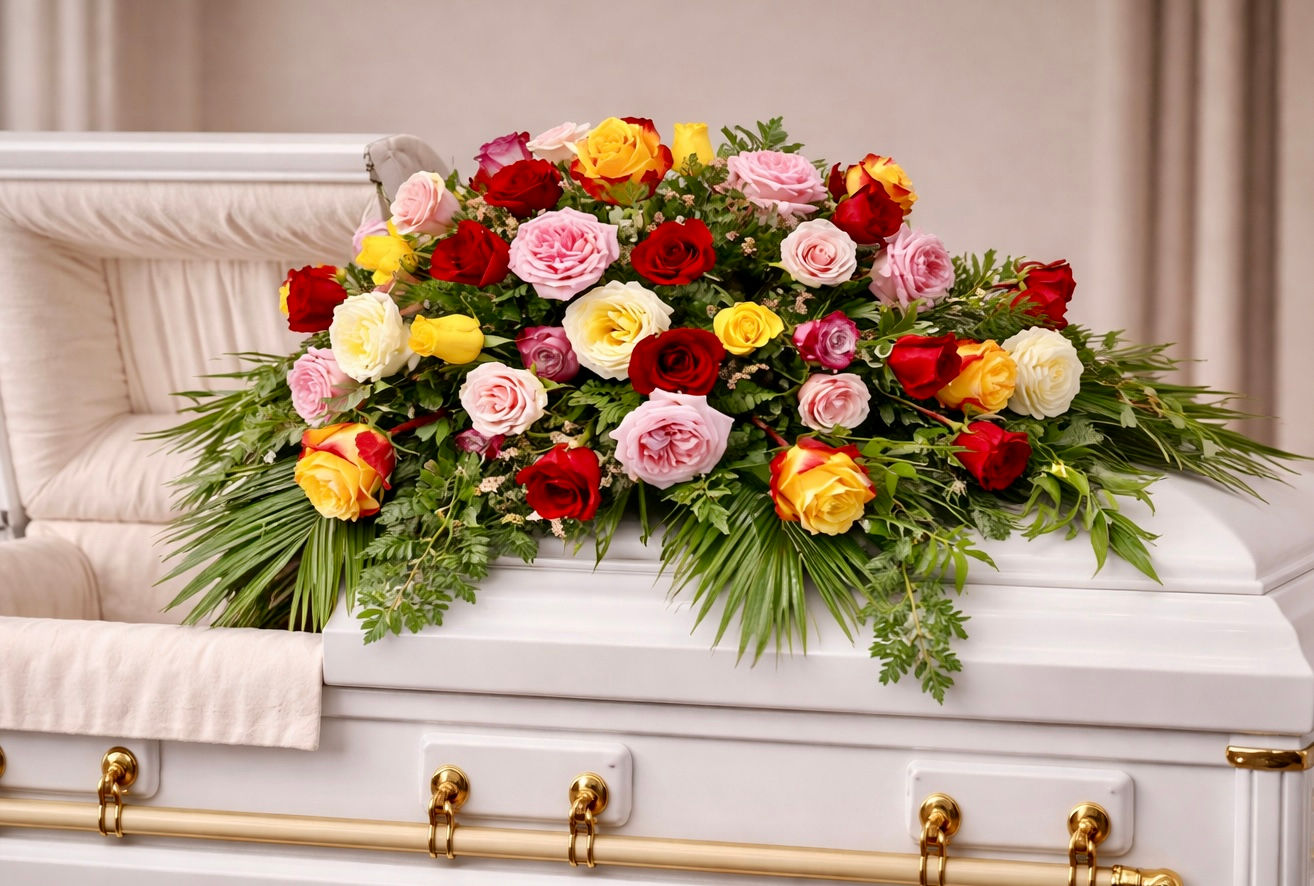 Eternal Garden of Roses Casket Spray | Masculine or Feminine Colors