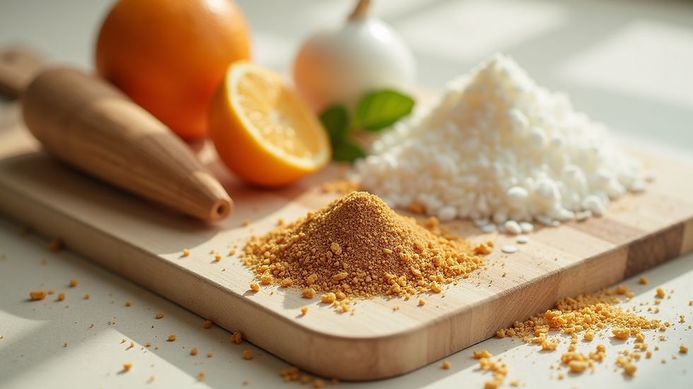 Close-up view of organic ingredients in skincare