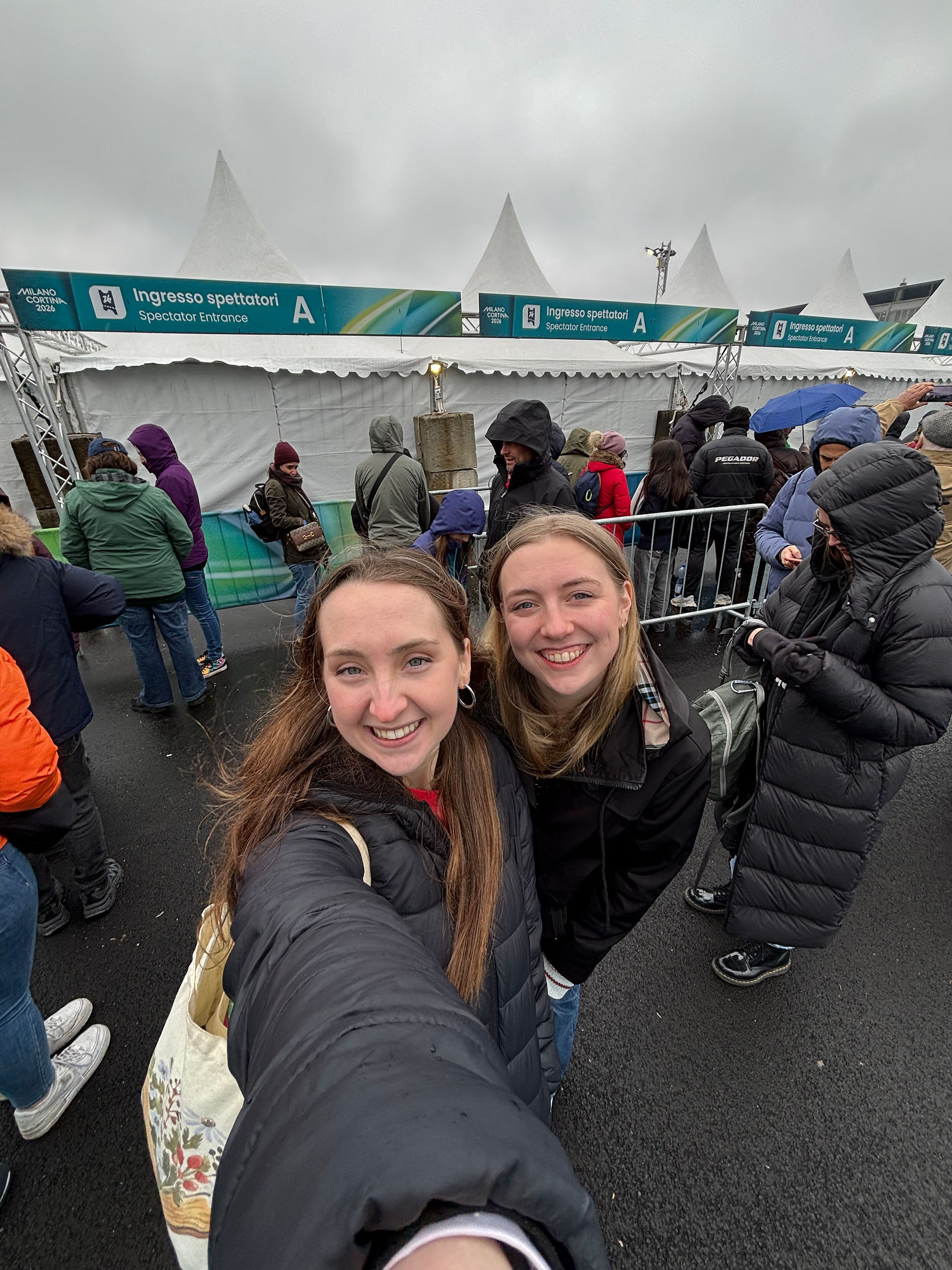 queueing to enter