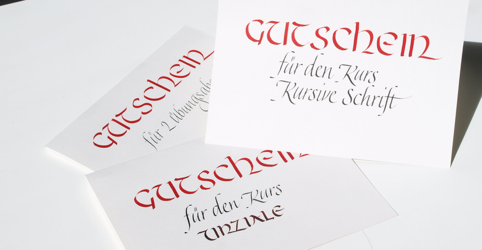 Gutscheine für Kalligraphiekurse von Anton Pichler