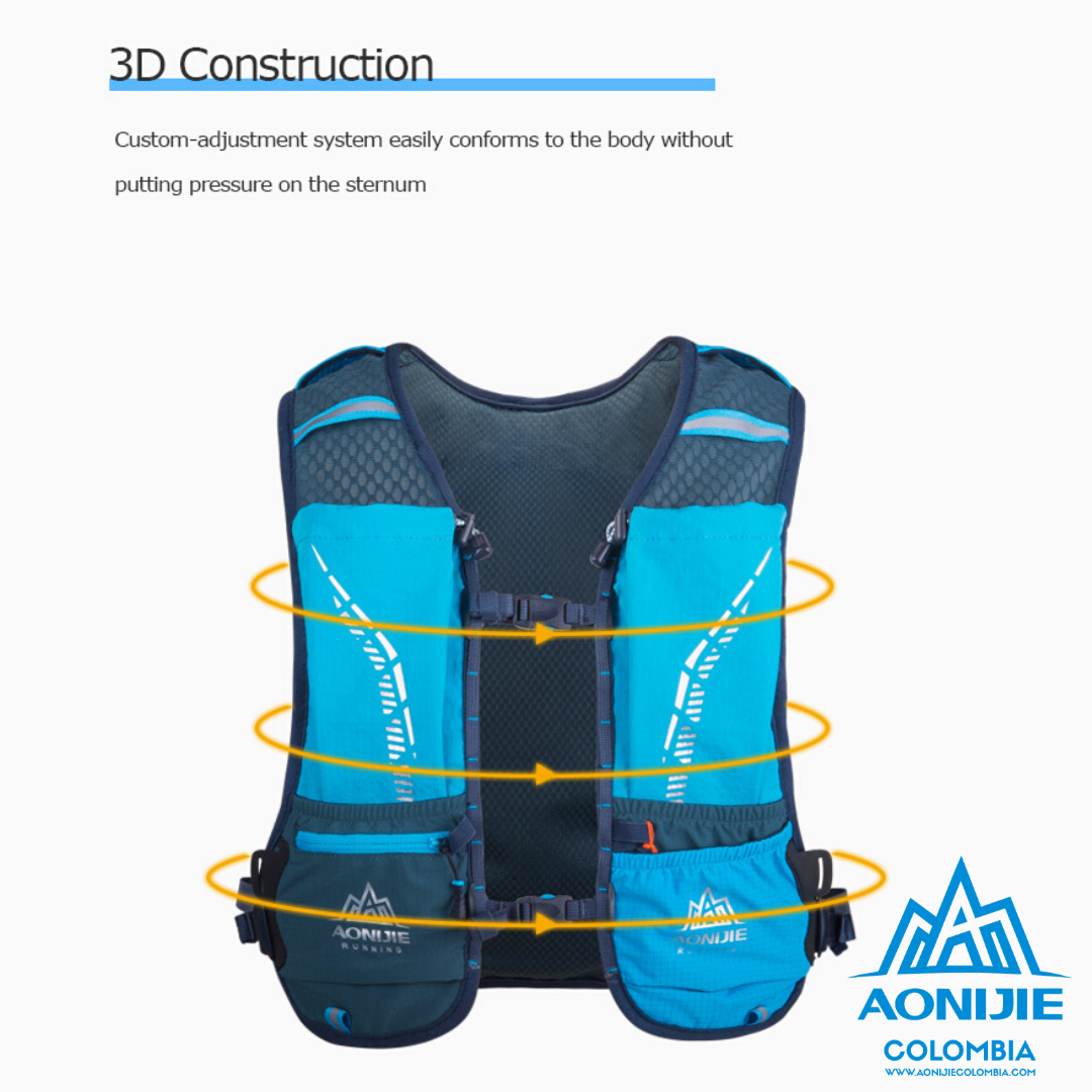 Chaleco de Hidratacion Aonijie Bold 5L COLORS Cordura®. Negro. |  aonijiecolombia