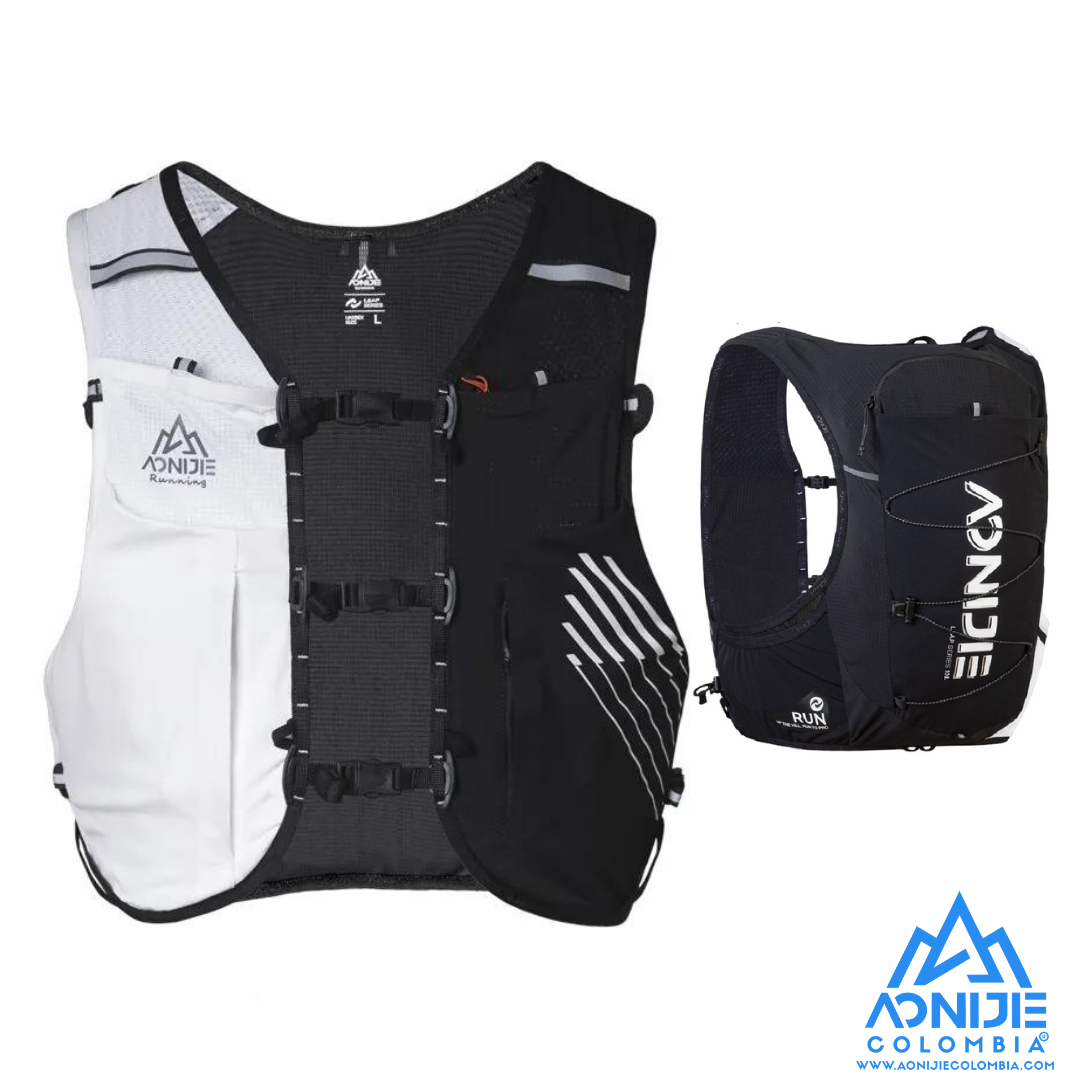 Chaleco de Hidratacion Aonijie LEAP Series 10L. Negro/Blanco.