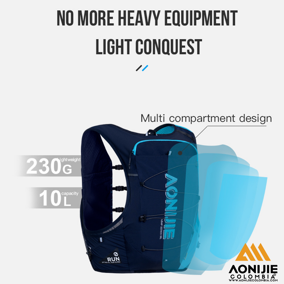 Miniatura: Chaleco de Hidratacion Aonijie LEAP Series 10L. Bitono Azul.