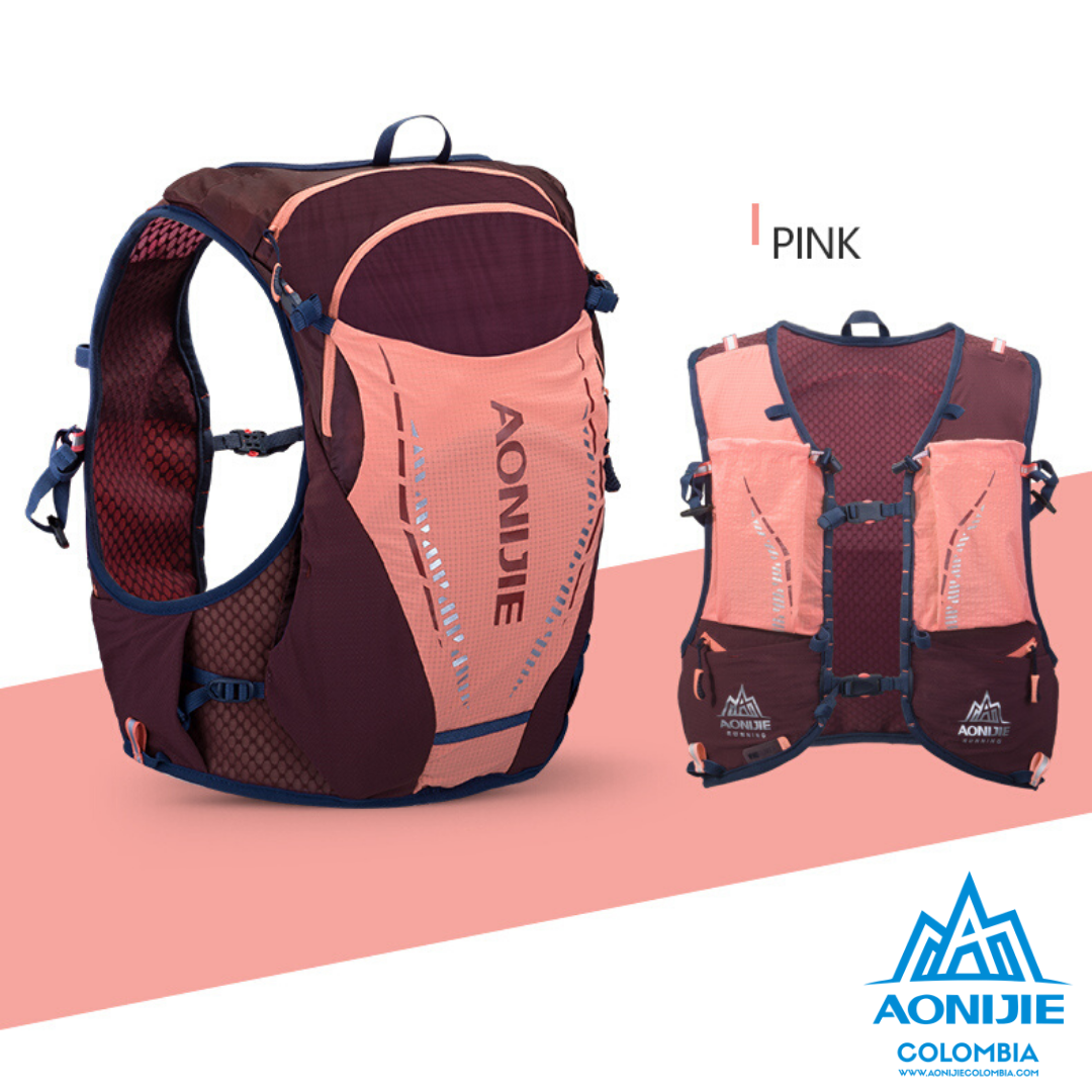 Chaleco de Hidratacion Aonijie Windrunner V5, 10L COLORS CORDURA®. Rosado.