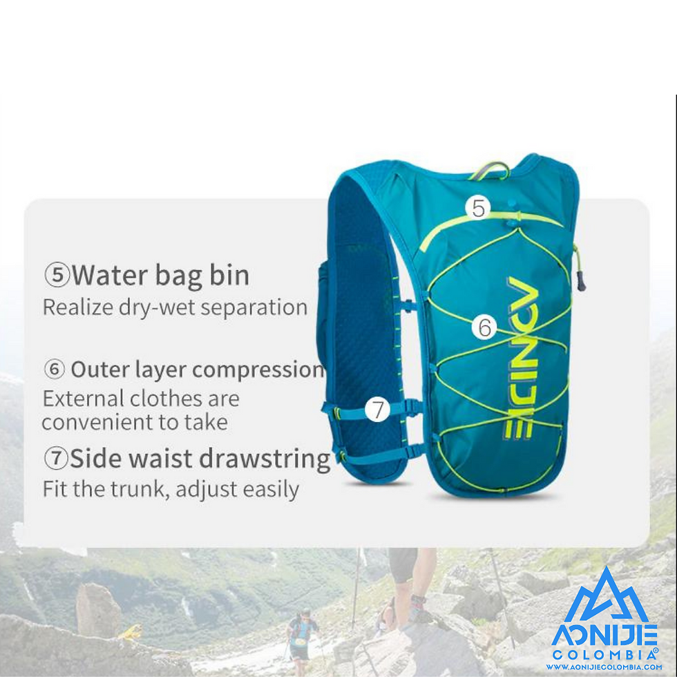 Miniatura: Chaleco de Hidratacion Aonijie Travel Ligth 5L. Verde.