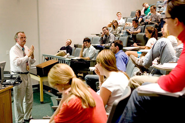 Teaching in college classroom