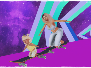 space Skateborth girls so funny !