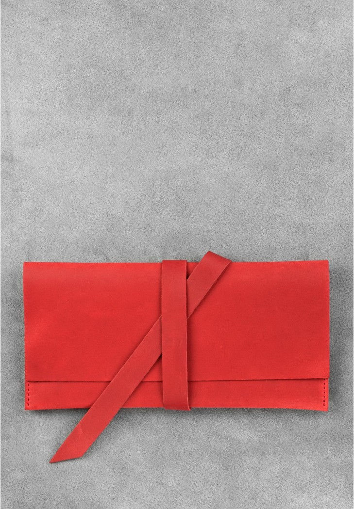 Прев'ю: Женский кожаный тревелбук ручной работы красного цвета