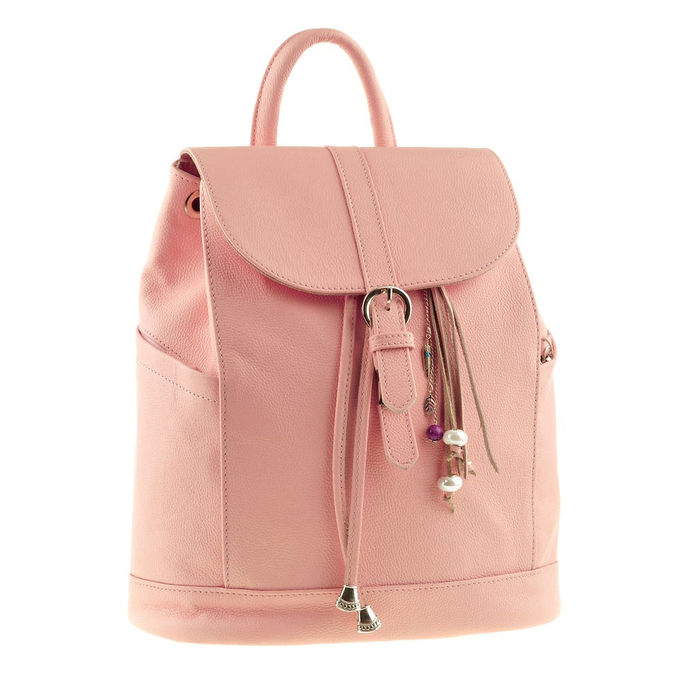 Прев'ю: Кожаный рюкзак ручной работы розового цвета