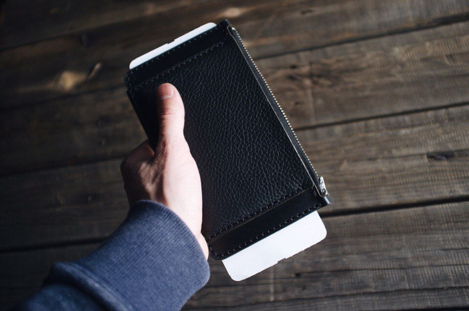 Прев'ю: Мужской кожаный холдер для документов ручной работы