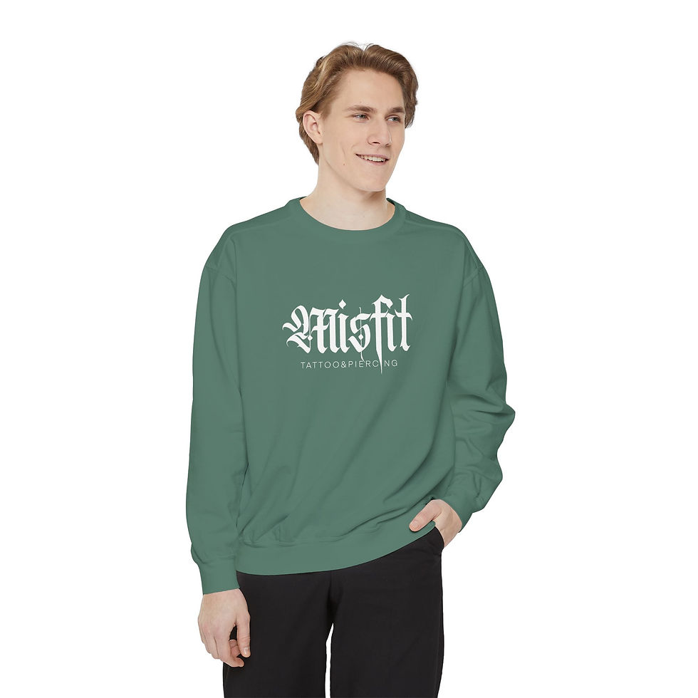 Thumbnail: Misfit Angel Unisex Garment-Dyed Sweatshirt, Comfy Streetwear