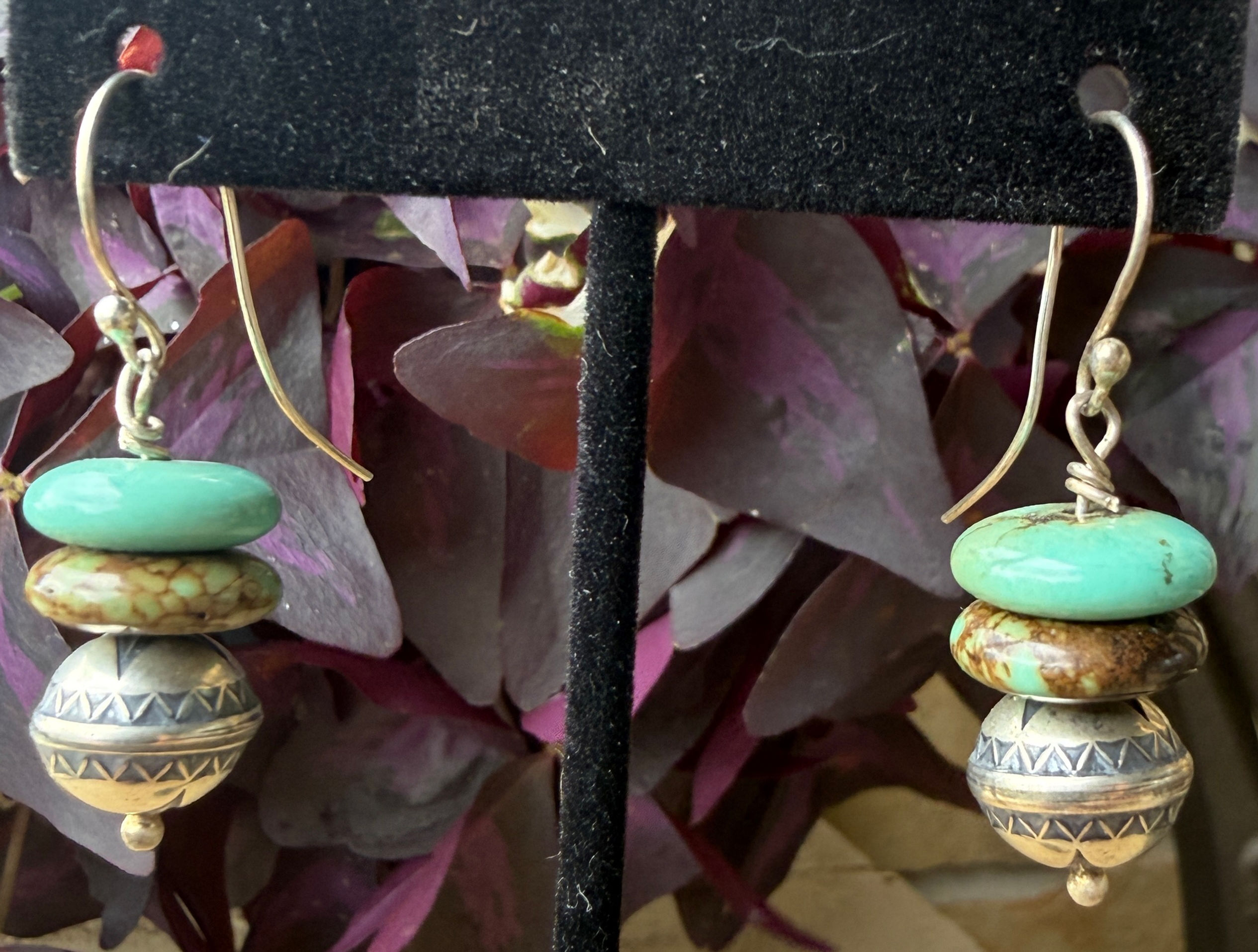 Southwestern turquoise and silver earrings 