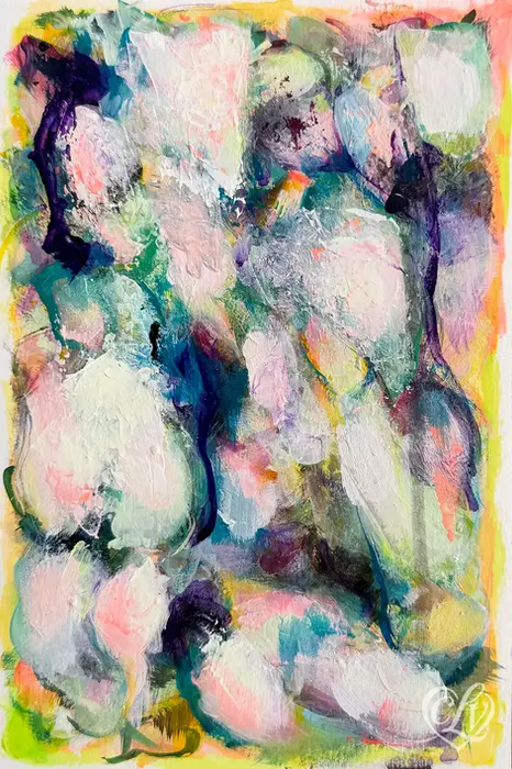 Abstract pastel artwork symbolizing release and peace after heartbreak.