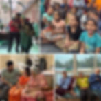Photo collage showing senior citizens engaging in daily life at Sunrise Foundation old age home